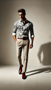 Printed Shirts with Cream Colour Pants